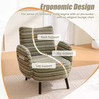 Fauteuil moderne en bouclette avec poche latérale de rangement
