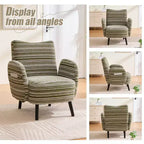 Fauteuil moderne en bouclette avec poche latérale de rangement