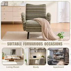 Fauteuil moderne en bouclette avec poche latérale de rangement