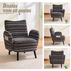 Fauteuil moderne en bouclette avec poche latérale de rangement