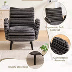 Fauteuil moderne en bouclette avec poche latérale de rangement