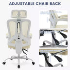 Roulettes ergonomiques pour fauteuil de bureau, chaise de bureau à dossier haut en maille, chaise d'ordinateur pivotante