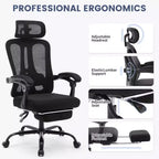 Roulettes ergonomiques pour fauteuil de bureau, chaise de bureau à dossier haut en maille, chaise d'ordinateur pivotante