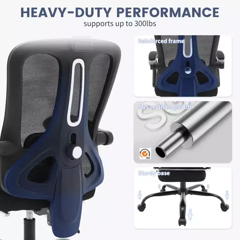 Roulettes ergonomiques pour fauteuil de bureau, chaise de bureau à dossier haut en maille, chaise d'ordinateur pivotante