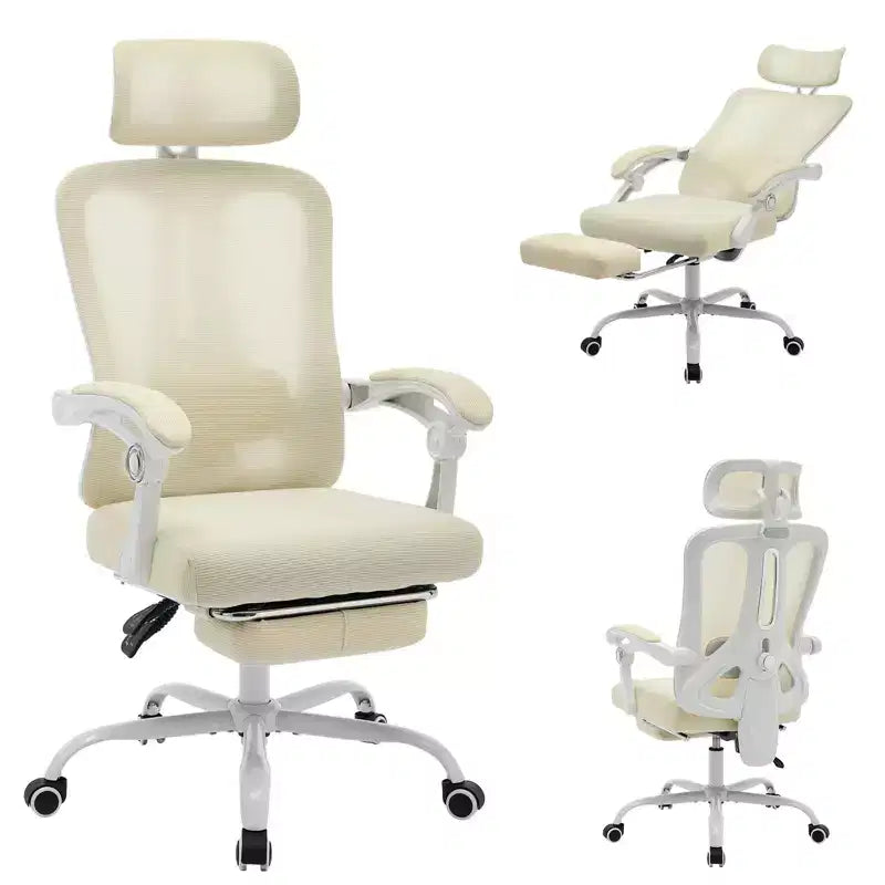 Roulettes ergonomiques pour fauteuil de bureau, chaise de bureau à dossier haut en maille, chaise d'ordinateur pivotante