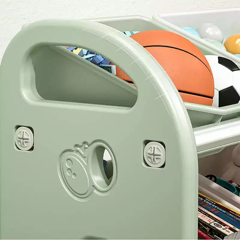 Organisateur de rangement de jouets pour enfants, étagère multifonctionnelle en PEHD à 6 bacs