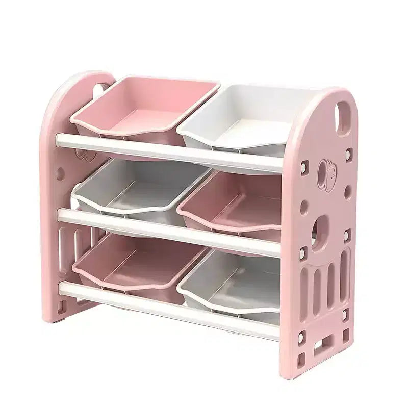 Organisateur de rangement de jouets pour enfants, étagère multifonctionnelle en PEHD à 6 bacs
