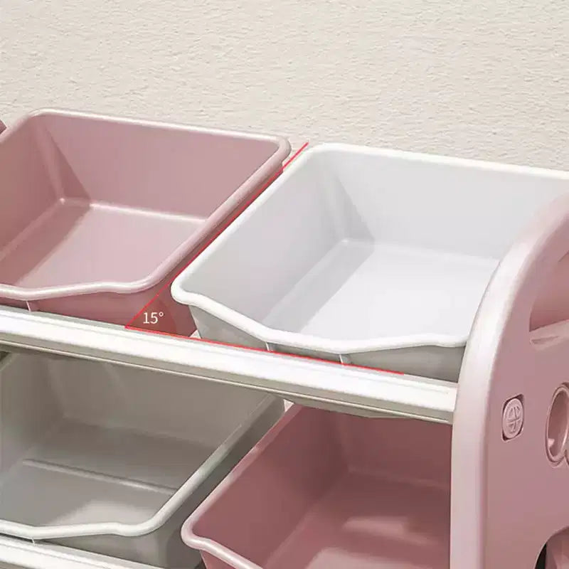 Organisateur de rangement de jouets pour enfants, étagère multifonctionnelle en PEHD à 6 bacs