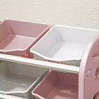 Organisateur de rangement de jouets pour enfants, étagère multifonctionnelle en PEHD à 6 bacs