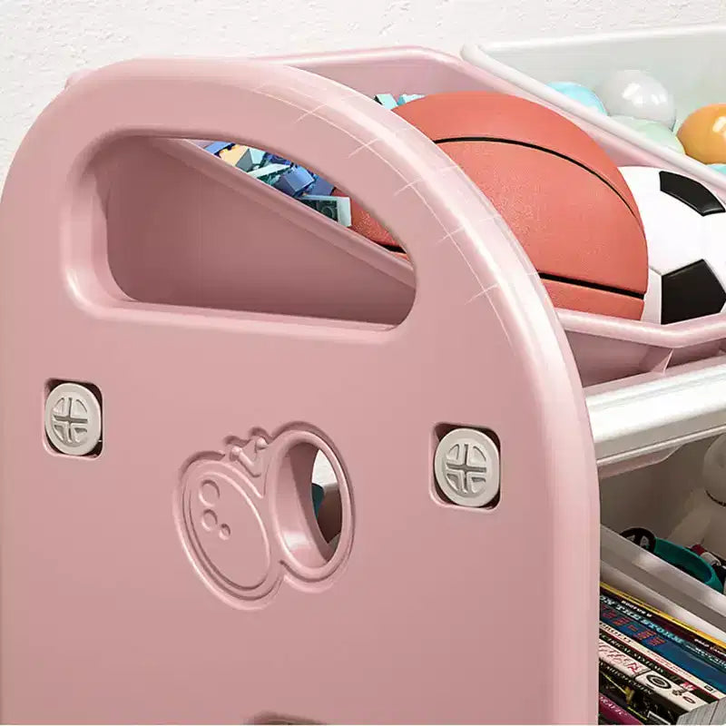 Organisateur de rangement de jouets pour enfants, étagère multifonctionnelle en PEHD à 6 bacs