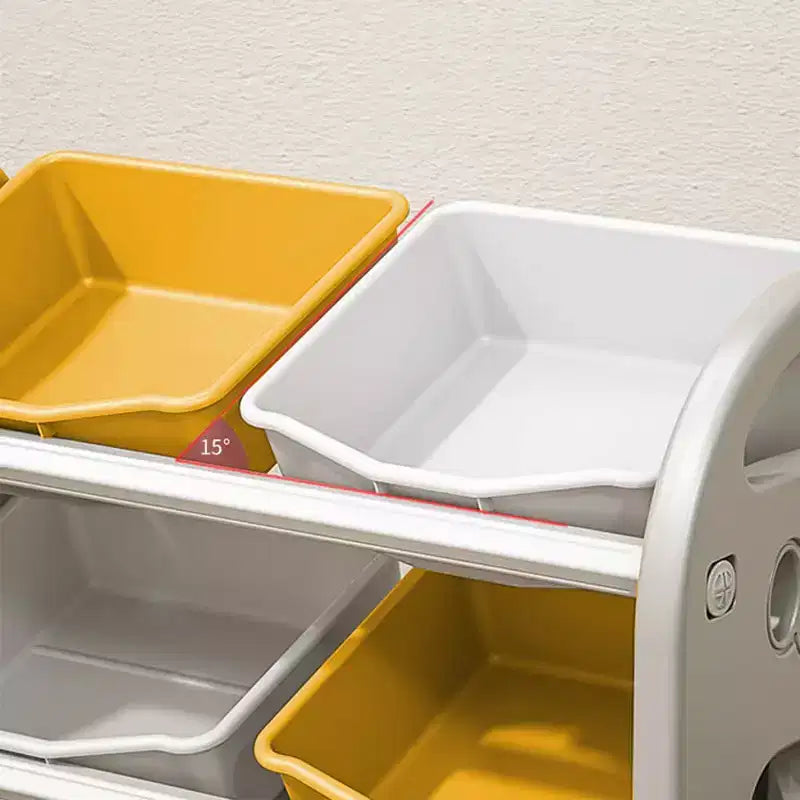 Organisateur de rangement de jouets pour enfants, étagère multifonctionnelle en PEHD à 6 bacs