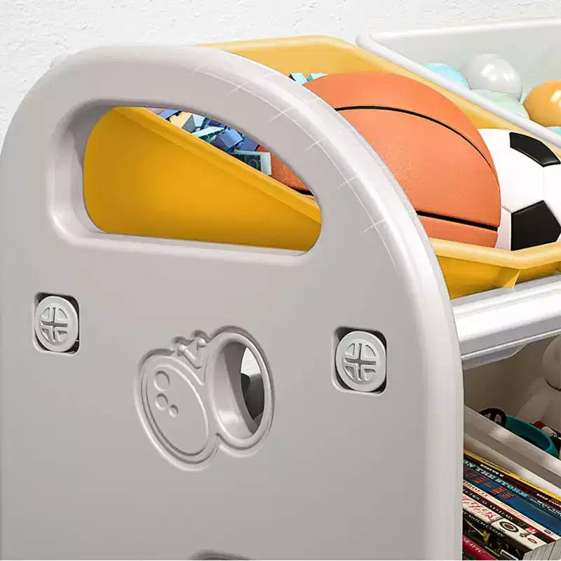 Organisateur de rangement de jouets pour enfants, étagère multifonctionnelle en PEHD à 6 bacs