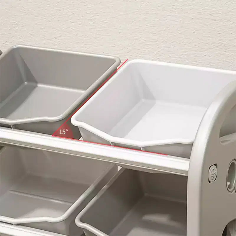 Organisateur de rangement de jouets pour enfants, étagère multifonctionnelle en PEHD à 6 bacs