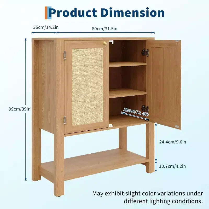 Meuble à chaussures en rotin à 5 niveaux, Organisateur de style rustique, Meuble de rangement étroit pour chaussures