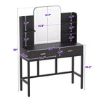 Coiffeuse avec miroir et lumières, table de maquillage avec tiroirs