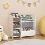 Étagère à livres et meuble de rangement pour jouets pour enfants, tiroirs en tissu pliables multifonctionnels