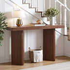 Console étroite avec plateau en placage de bois massif et style moderne
