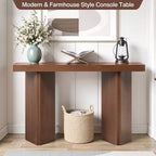 Console étroite avec plateau en placage de bois massif et style moderne