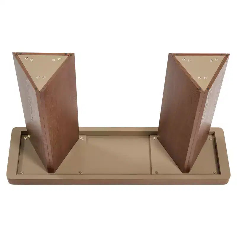 Console étroite avec plateau en placage de bois massif et style moderne