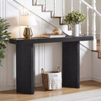Console étroite avec plateau en placage de bois massif et style moderne