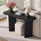 Console étroite avec plateau en placage de bois massif et style moderne