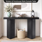 Console étroite avec plateau en placage de bois massif et style moderne