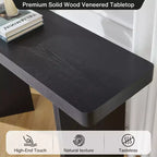 Console étroite avec plateau en placage de bois massif et style moderne