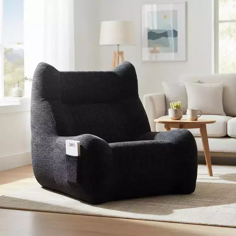 Pouf Géant pour Adultes avec Accoudoirs, Tissu Chenille
