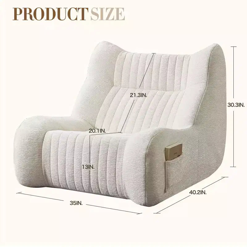 Pouf Géant pour Adultes avec Accoudoirs, Tissu Chenille