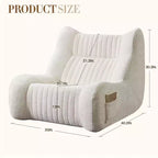 Pouf Géant pour Adultes avec Accoudoirs, Tissu Chenille