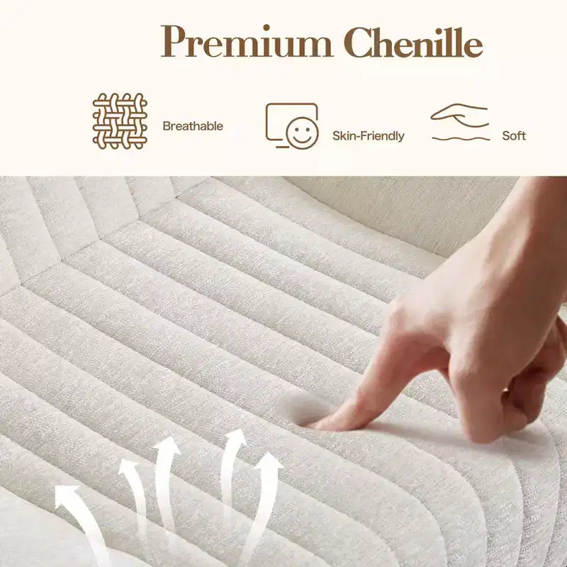 Pouf Géant pour Adultes avec Accoudoirs, Tissu Chenille