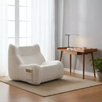 Pouf Géant pour Adultes avec Accoudoirs, Tissu Chenille