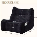 Pouf Géant pour Adultes avec Accoudoirs, Tissu Chenille