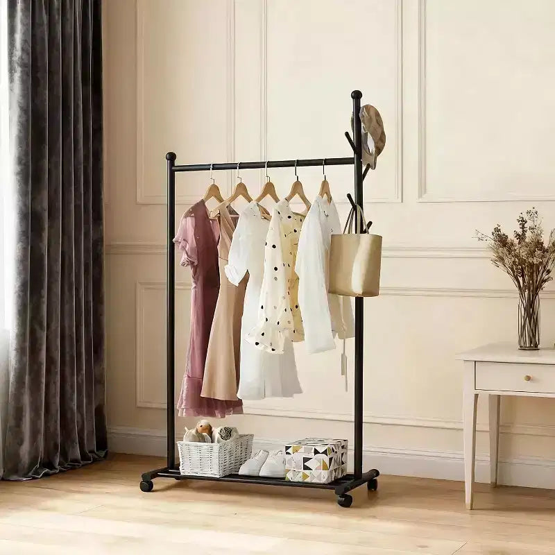 Portant à vêtements métallique à roulettes, Portants à vêtements roulants pour suspendre les vêtements