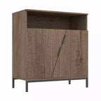 Sideboard Cabinet, Morden Wood Sideboard Buffet, Storage Cabinet with Oblique Door and Adjustable Shelves Brown