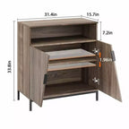 Buffet, Buffet moderne en bois, Armoire de rangement à portes inclinées