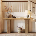 Longue table console, Table de canapé de ferme derrière le canapé, Table d'entrée en bois