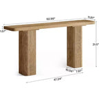 Longue table console, Table de canapé de ferme derrière le canapé, Table d'entrée en bois