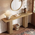 Longue table console, Table de canapé de ferme derrière le canapé, Table d'entrée en bois