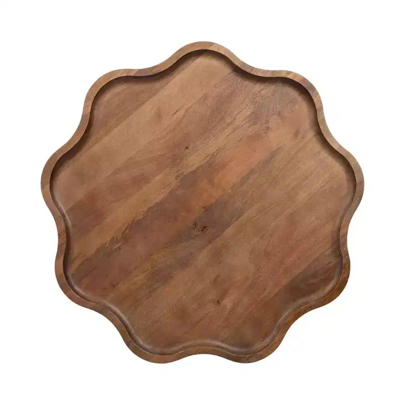 Table basse Scallop Wood, brun noyer