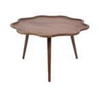 Table basse Scallop Wood, brun noyer