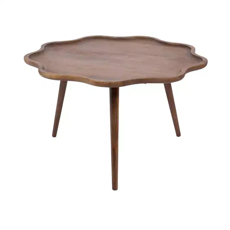 Table basse Scallop Wood, brun noyer