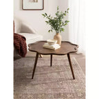 Table basse Scallop Wood, brun noyer