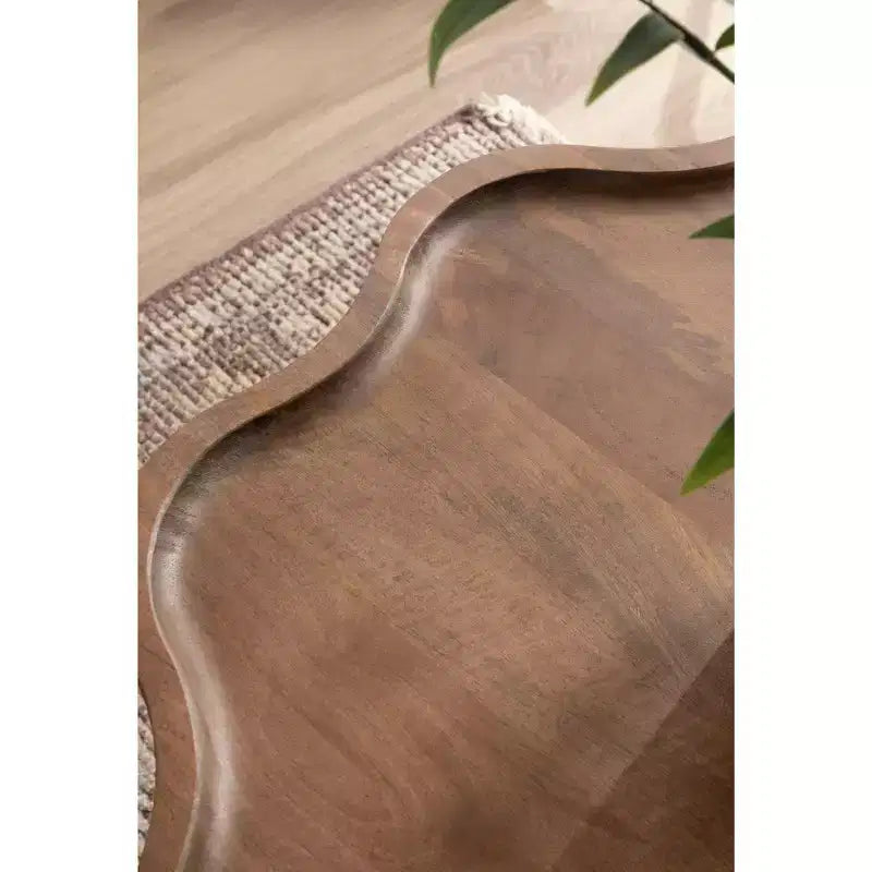 Table basse Scallop Wood, brun noyer