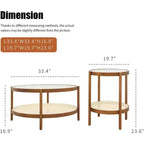 Tables basses rondes gigognes style rotin pour salon