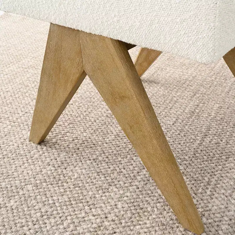 Chaise de salle à manger inclinable sans accoudoirs de style moderne avec pieds en V en bois d'hévéa