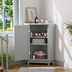 Meuble de rangement d'angle moderne pour salle de bain avec étagère réglable