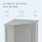 Meuble de rangement d'angle moderne pour salle de bain avec étagère réglable