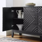 Buffet, Buffet avec motifs géométriques, Étagères réglables