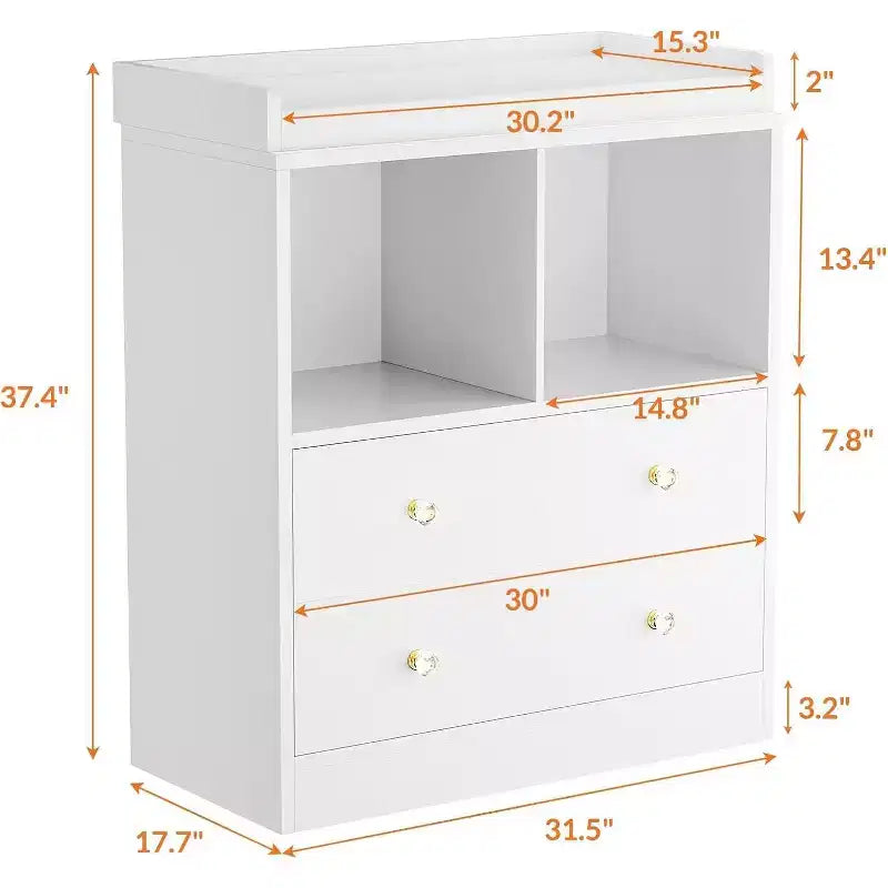 Commode à langer avec plateau à langer amovible